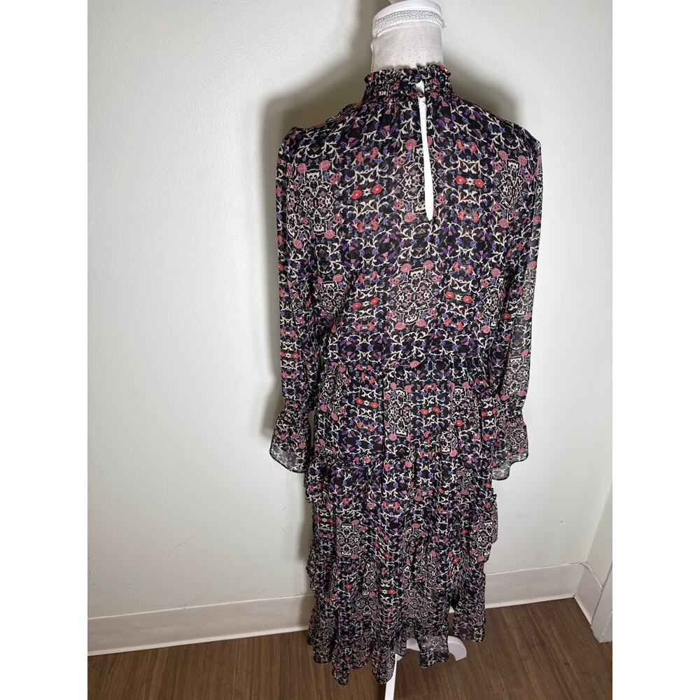 Misa Los Angeles Purple Floral Long Sleeve Maxi Dress Sz M - Picture 3 of 4